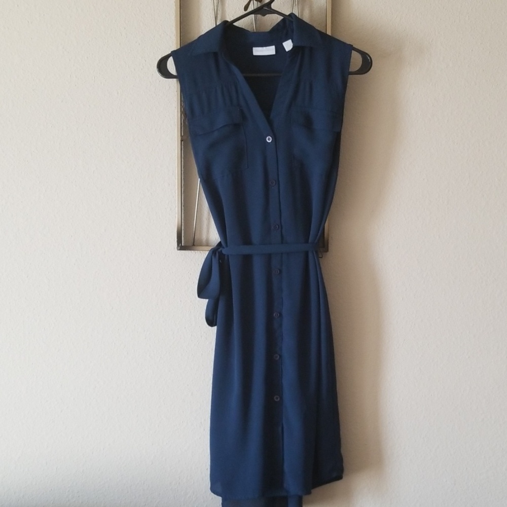 NY&C Dark Blue Button Dress